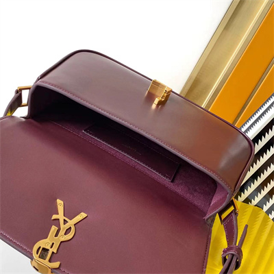 y.s.l solferino small in box Sa**t Lau*nt rouge cabernet color